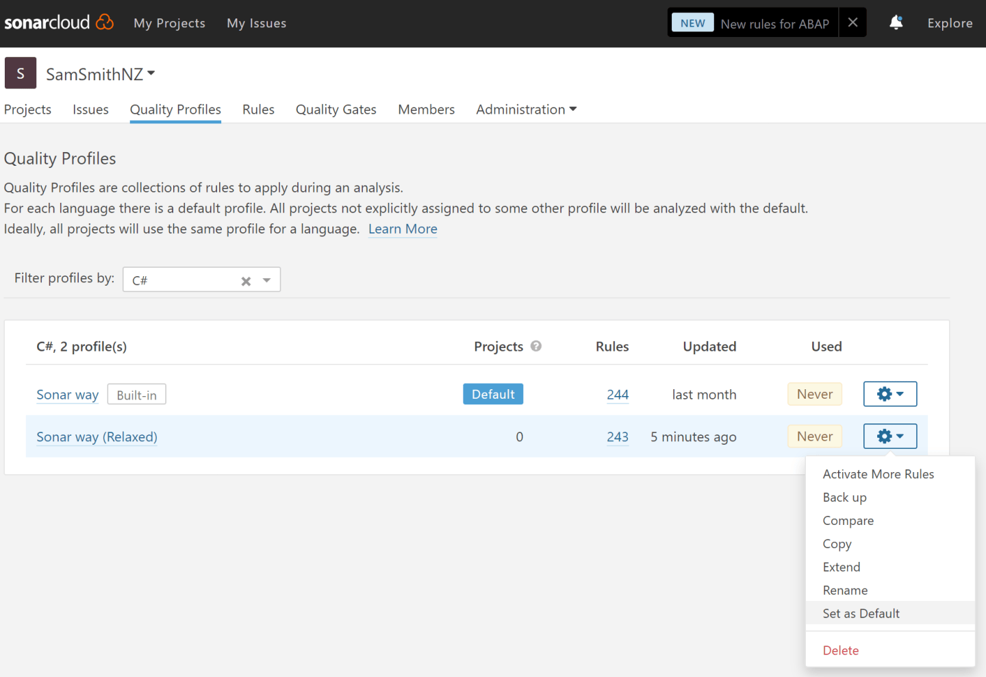 Customizing SonarCloud rule sets – Sam Learns Azure