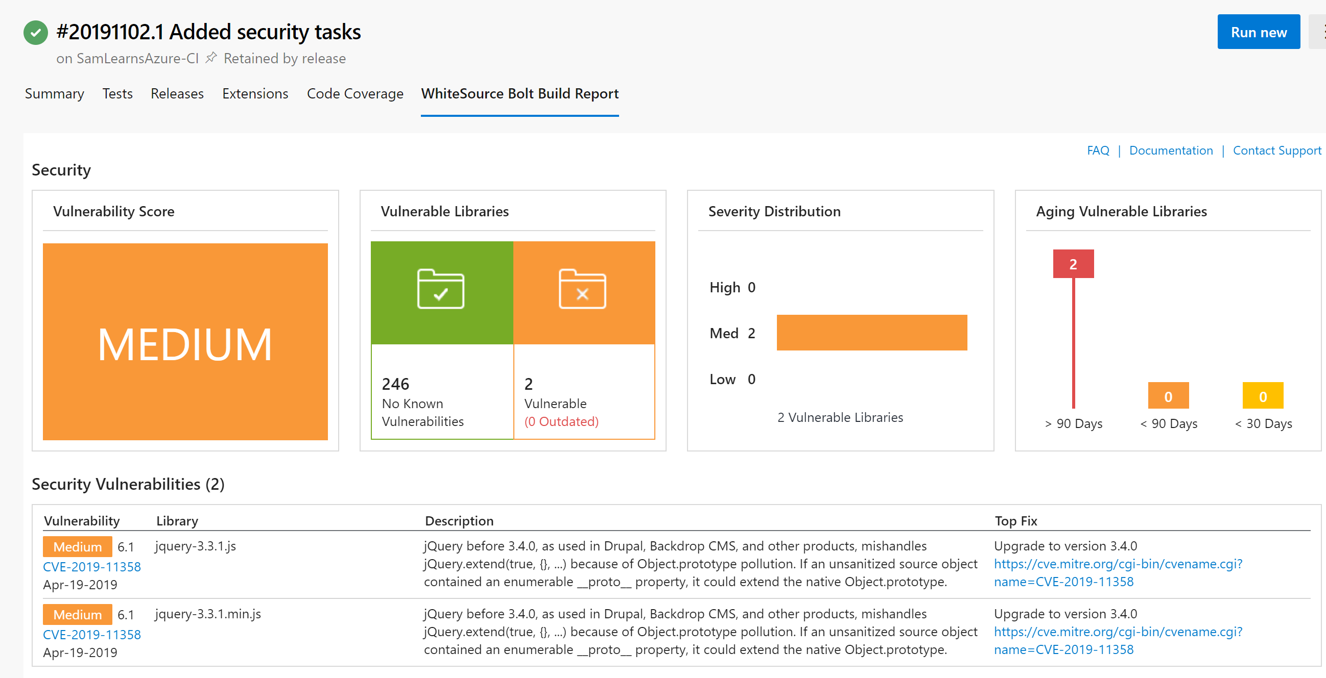 Managing open source software with WhiteSource Bolt – Sam Learns Azure