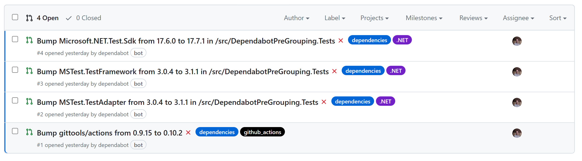 Fewer Pull Requests with Dependabot groups – Sam Learns Azure